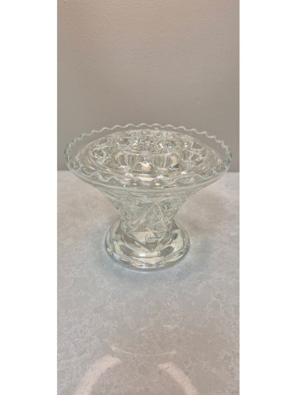 Vintage Anchor Hocking EAPC Flower Frog Vase - 2-Piece Set